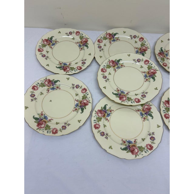 Rosenthal Vintage 1930s Thomas Ivory Bavaria "Rosemont" Dinner Plates - Set of 7 For Sale - Image 4 of 5