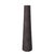 This metal vase features a tapered, triangular shape. It is characterized by a chiseled texture etched into the metal. It...