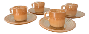 Vintage Coffee Set in Orange Jadeite by by Fire King for Anchor Hocking, 1950s, Set of 8