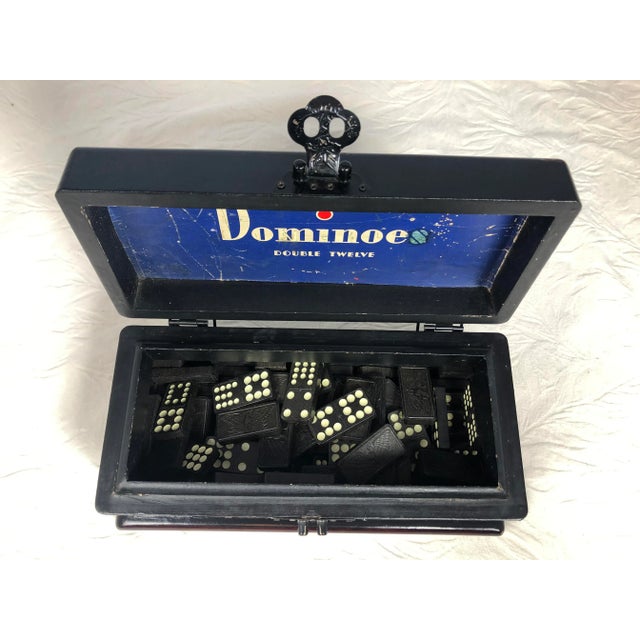 Beautify Antique Magna Double Twelve Domino Playing Set. A handsome piece for your table top and a great addition to your...