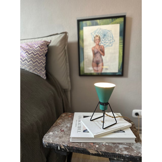 Small Mid-Century Modern Italian Aluminum Table Lamp with Conical Shade, 1950s For Sale - Image 13 of 18