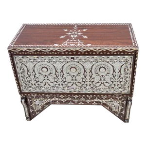 Vintage Syrian Mother-Of-Pearl Damascene Art Console Table