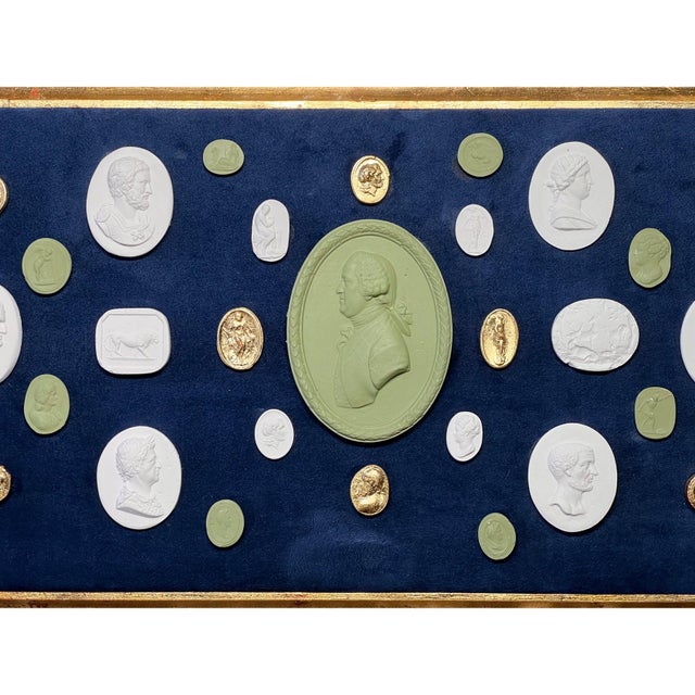 Wood Pair of Vintage Grand Tour Revival Adams Style Gilt & Plaster Intaglio in Giltwood Frames For Sale - Image 7 of 11