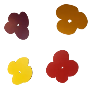 Klaus Ebbers, Colored Flowers, 2000s, Metal, Set of 4
