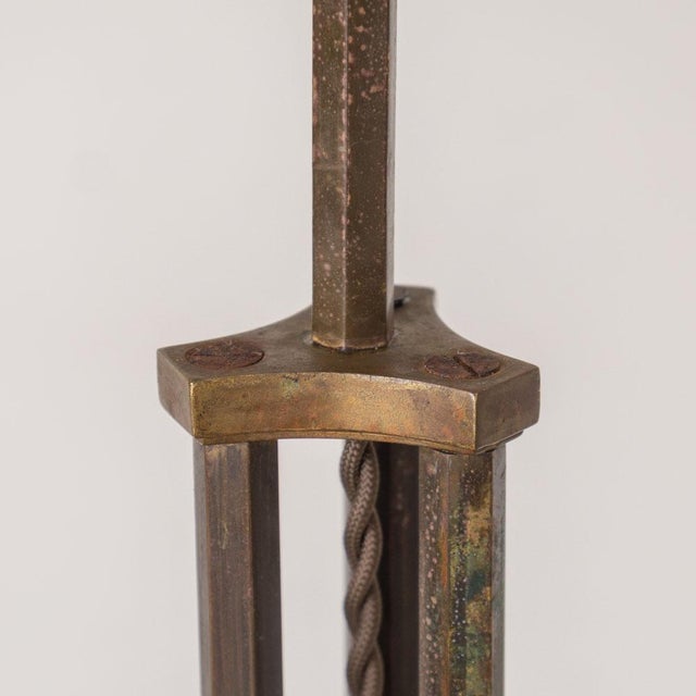 1930s French Art Deco Metal and Brass Floor Lamp For Sale - Image 11 of 17