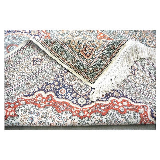 Vintage Sino-Persian Hereke Silk 3x5 Ivory, Red & Purple Handmade Area Rug #1144265 For Sale - Image 15 of 16