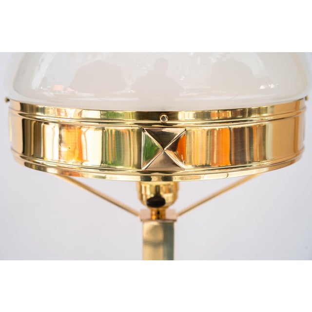 Metal Art Deco Table Lamp with Glass Shade, Vienna, 1920s For Sale - Image 7 of 18