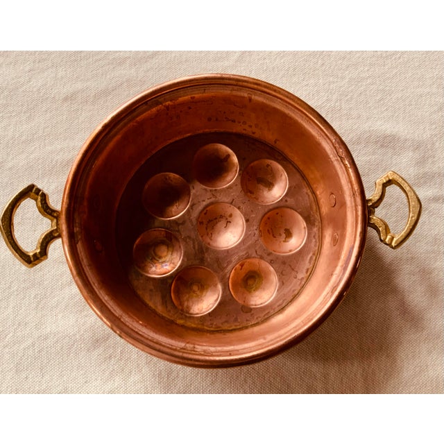Mid-Century French Copper Escargot Pan With Brass Handles - Handmade 1950s For Sale - Image 12 of 12