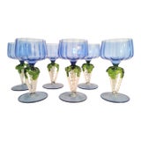 1920s Rare Art Deco Bimini Fritz Lampl Liqueur Glasses – Set of 6, Grape Motif For Sale