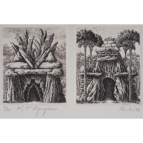François Houtin, 20th and 21st Nymphaeum, Etching For Sale