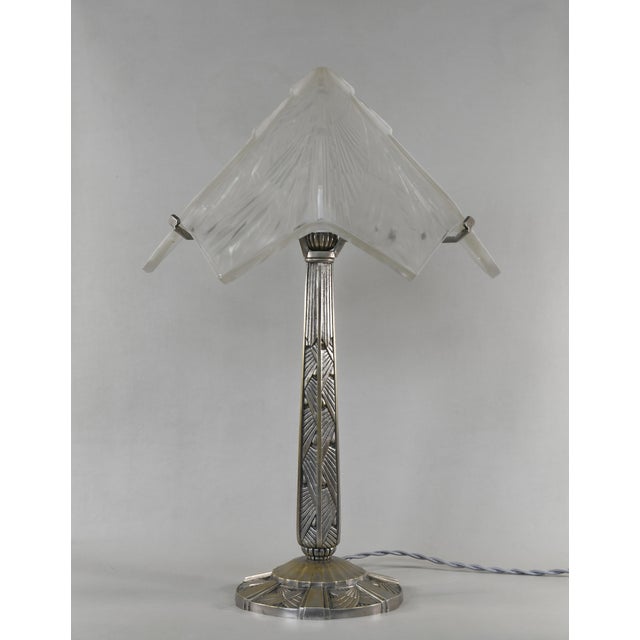 Hettier & Vincent 1930s Large French Art Deco Table Lamp by Hettier & Vincent France For Sale - Image 4 of 12