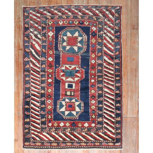 Late 19th Century Antique Zabihi Collection Caucasian Baku Khila Rug - 3'6" x 4'9" For Sale - Image 5 of 9