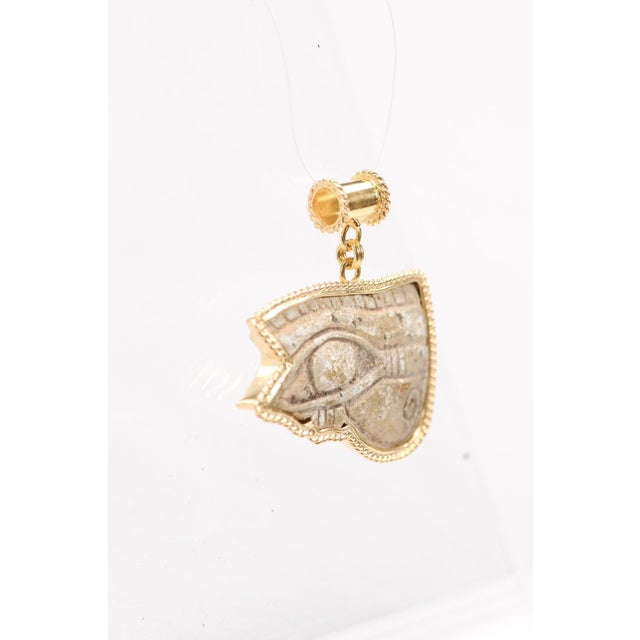 Eye of Horus Pendant W 21k Rope Trim & Bail For Sale - Image 4 of 11