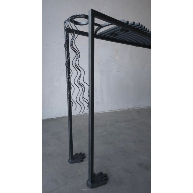 Dark Gray 1980s Sculptural Anthropomorphic Iron Lady Console Table For Sale - Image 8 of 10
