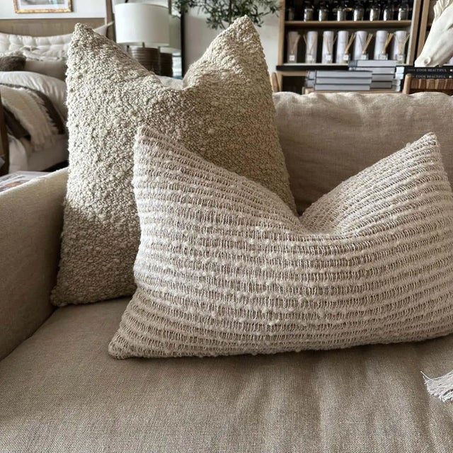 Textile Wool Bouclette Style Pillow With Insert For Sale - Image 7 of 7