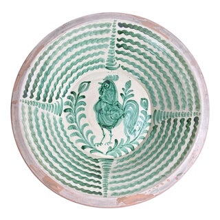 Large Spanish Fajalauza Ceramic Lebrillo Bowl For Sale
