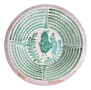 Large Spanish Fajalauza Ceramic Lebrillo Bowl