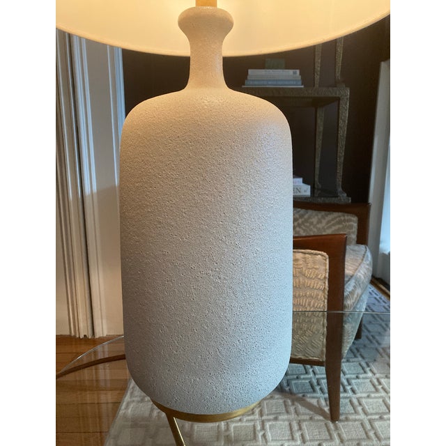 Elevate your space with this elegant Visual Comfort Culloden table lamp, featuring a sculptural ceramic base in a volcanic...