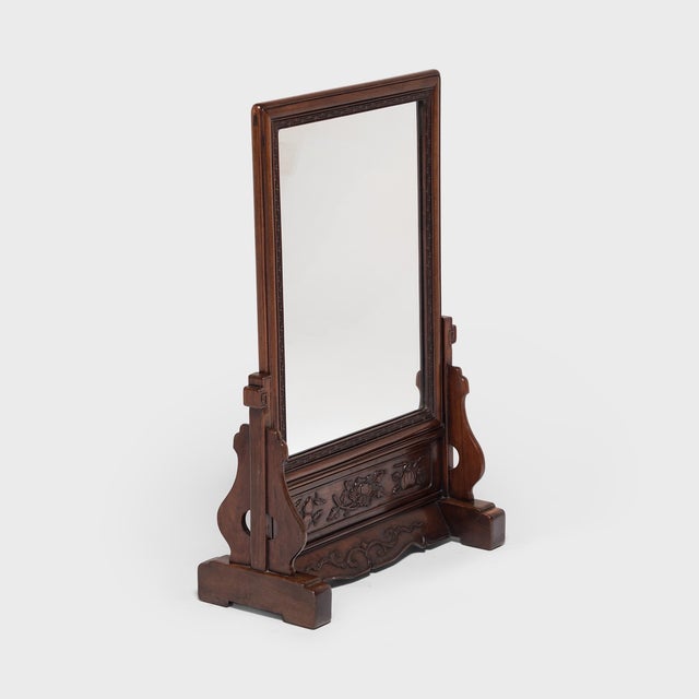 Chinese Table Screen With Mirror, C. 1850 For Sale - Image 4 of 4