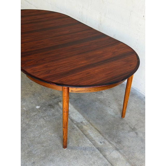 1960s Danish Rosewood Oval Dining Table Expandable Table Denmark 1960s For Sale - Image 5 of 10
