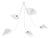 Modern White Spider Ceiling Lamp with Five Curved Fixed Arms by Serge Mouille For Sale