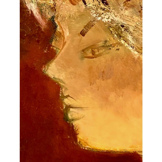 Michel Rodde, 20th Century Abstract Portrait of Lady "La Dame a la Fleur Blanche" Michel Rodde, c. 20th Century For Sale - Image 4 of 13