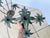 Pair Patinated Tole Metal Palm Tree 5 Arm Candlestick Holders For Sale - Image 9 of 15