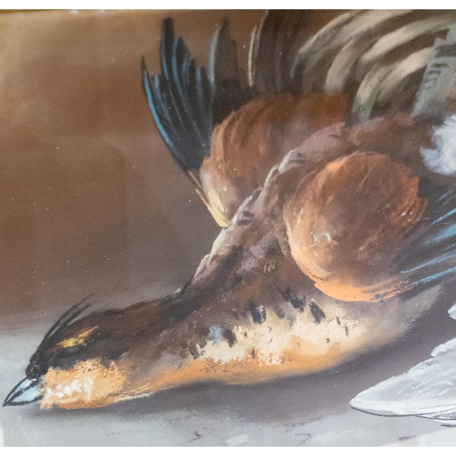 Early 20th Century Arts and Crafts Style Pastel Painting of Hunting Trophies For Sale - Image 10 of 12