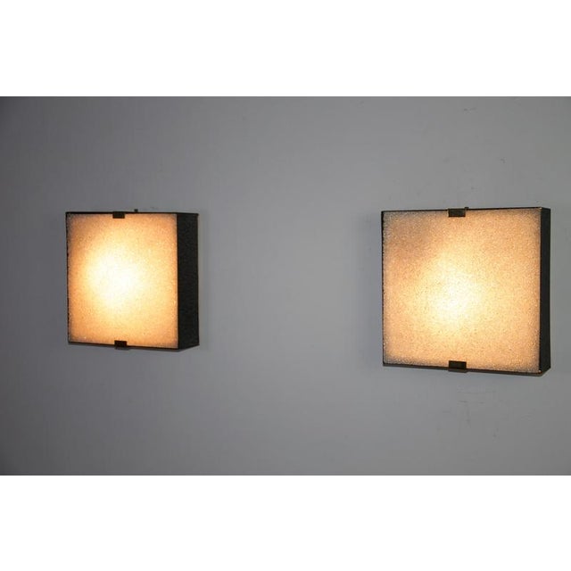 Mid-Century Square Flush Mounts, Italy, 1960s, Set of 2 For Sale - Image 13 of 15