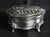 1920s Vintage Metal Trinket Box Lion Paw Feet Santa Sleigh Jewelry Box Velvet Lined For Sale - Image 5 of 15