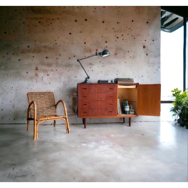 Mid-Century Modern French Bamboo Lounge Chair by Adrien Audoux & Frida Minet For Sale - Image 3 of 16