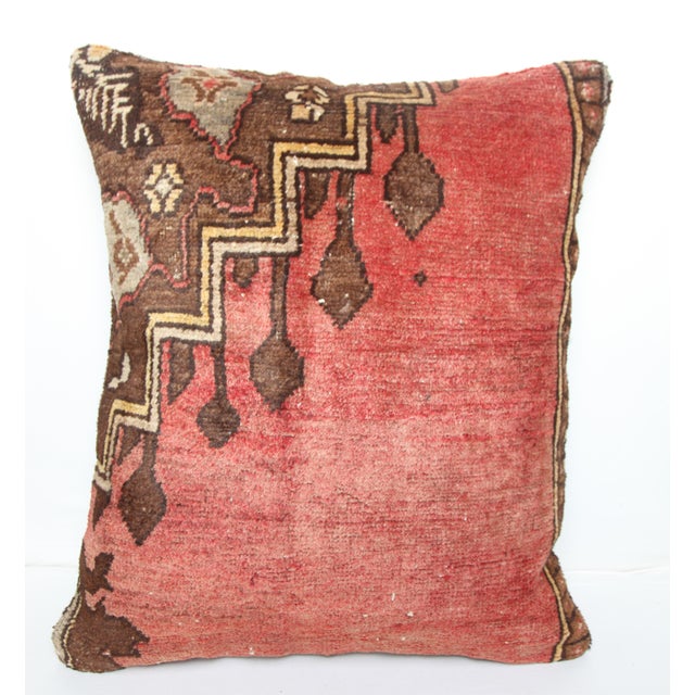 Here i am listing a 100% Handmade double knotted rug pillow cover, made from old vintage Turkish carpet rug. This’s a...