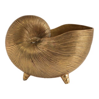 Brass Nautilus Shell Centerpiece For Sale