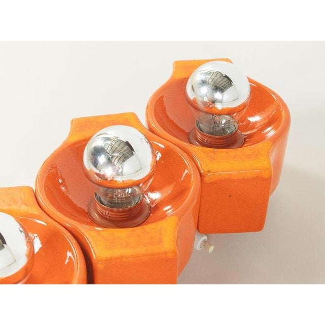 Orange Space Age Cari Zalloni Wall Lamp by Gaetano Sciolari for Leola For Sale - Image 8 of 12