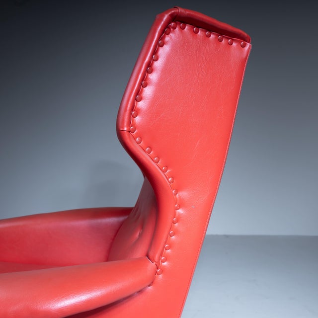 Red Skai Armchair, 1970s For Sale - Image 6 of 15