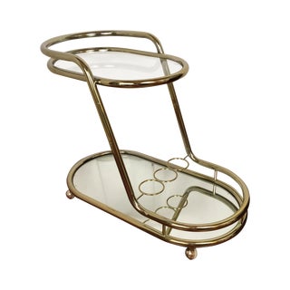 Baughman Style Gold Bar Cart For Sale