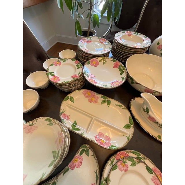 Mid 20th Century Vintage Franciscan Ware Desert Rose China 108 Pieces For Sale - Image 5 of 6