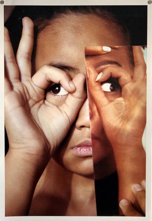 Emily Cheng, Faces, Vintage Color Photograph Digital Photo Collage Print Asian American, 1999