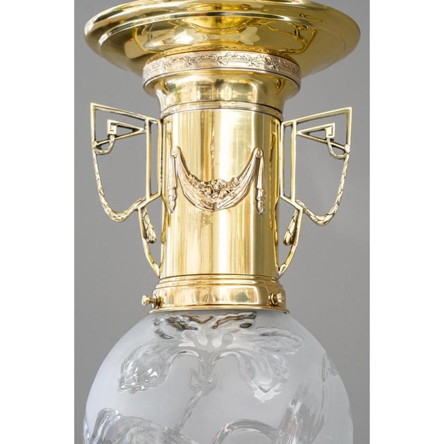 Art Nouveau Ceiling Lamp, Vienna, 1908 For Sale - Image 3 of 12
