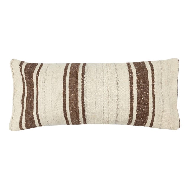 14"x28" Vintage Kilim Cushion Cover. Hemp Throw Pillow. Lumbar Pillow Cover For Sale