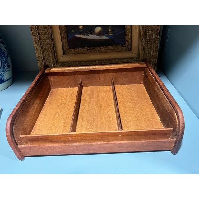 Mid-Century Modern Vintage Danish Modern Teak Desktop Organizer For Sale - Image 3 of 9