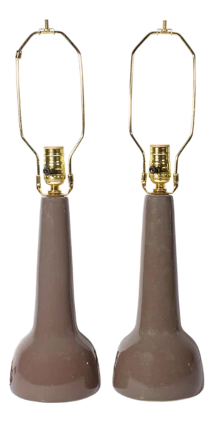 Martz Marshall Studios Brown Ceramic Table Lamps