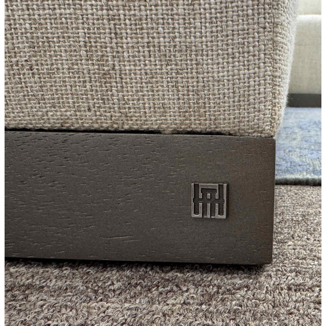 Adriana Hoyos Chocolate L-Shaped Sofa Sectional With Ottoman For Sale - Image 17 of 17