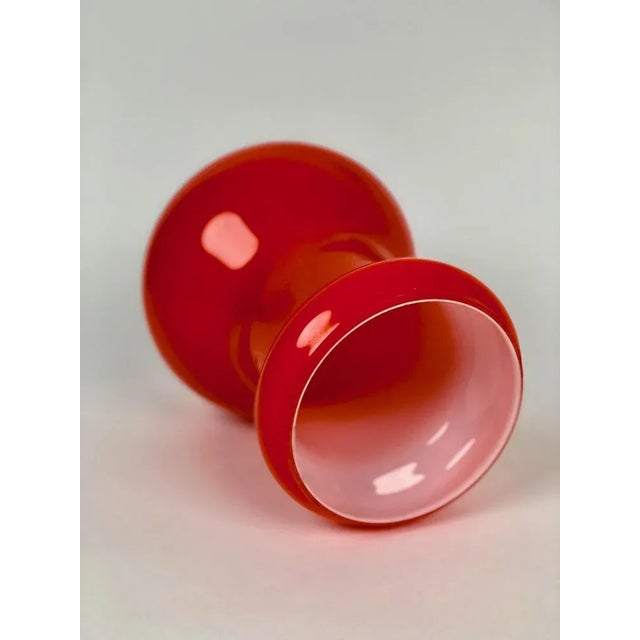 Mid-Century Table Lamp in Red Opaline Glass attributed to Stepan Tabery, 1975 For Sale - Image 6 of 10