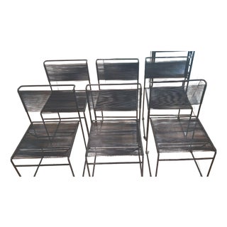 Vintage Fly Line Spaghetti Chair Set of 6 For Sale