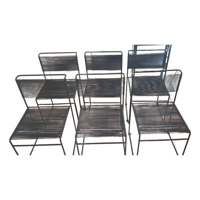 Vintage Fly Line Spaghetti Chair Set of 6 For Sale