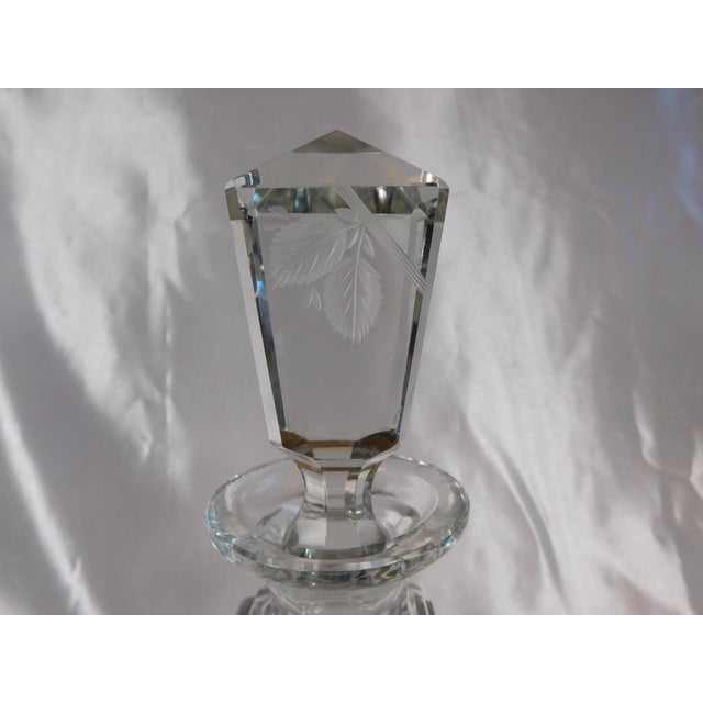 1950s 1950s Cut Crystal Decanter With Etched Fruit Design For Sale - Image 5 of 9