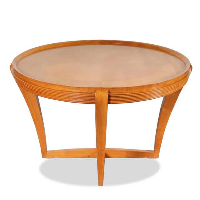 Art Deco Vintage French Art Deco Satinwood Cocktail Table, 1940s For Sale - Image 3 of 8