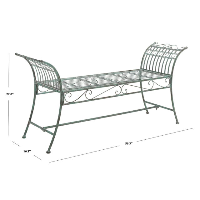 Contemporary Hadley Bench - Antique Dark Green For Sale - Image 3 of 8