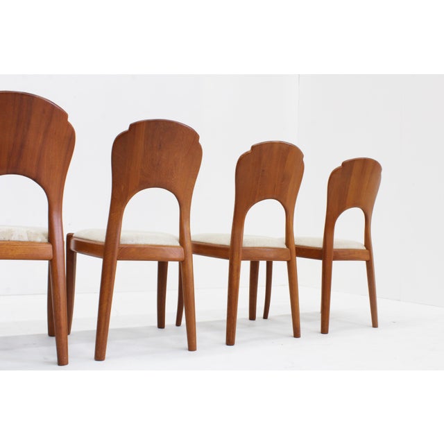 Wood Mid-Century Dining Room Chairs in Teak, 1960s, Set of 5 For Sale - Image 7 of 8